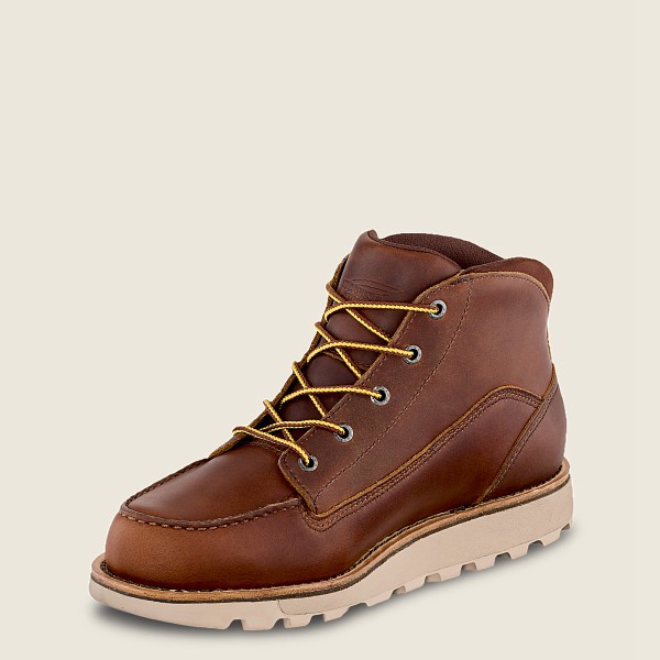 Red Wing Work Boots Brown - Red Wing Mens Traction Tred Lite - Waterproof Soft Toe Chukka - KIWFR-91